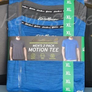 Eddie Bauer Men’s Motion Tee, 2-pack Gray / TRue blue